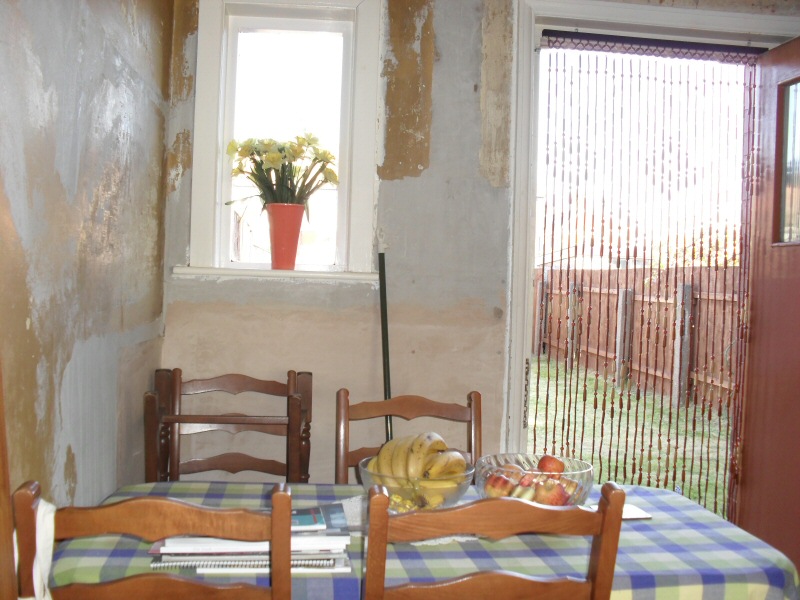 Photo - Kitchen Before and After (5 of 6) - Old low security wooden door and dining area. - Property Refurbishment - Home - © J C Joinery