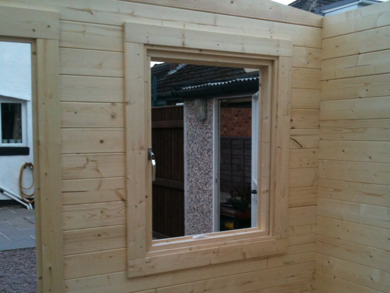 Photo - Outside Office (5 of 7) - The windows to be fitted are double glazed and feature a five point locking mechanism. - Log Cabins - Home - © J C Joinery